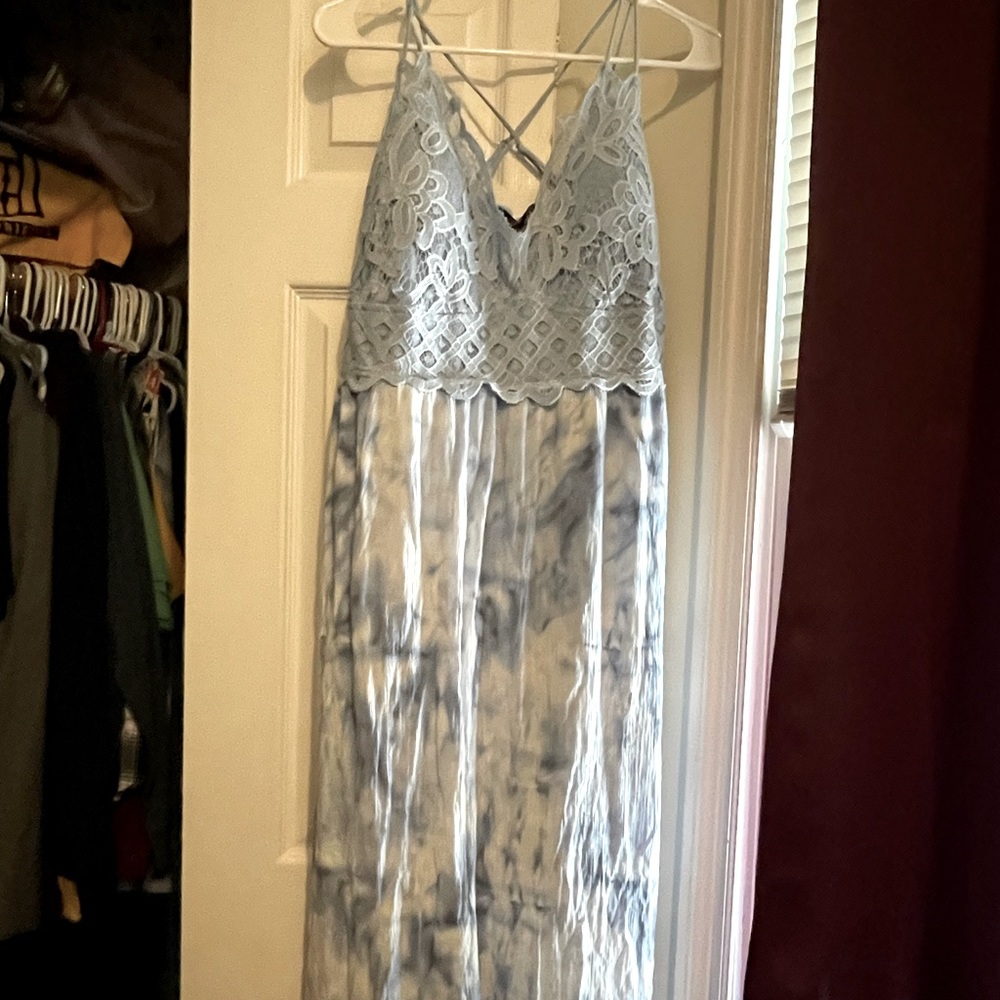 Blue & White Maxi Dress